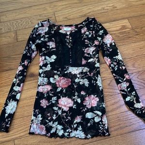 Sheer long sleeve blouse